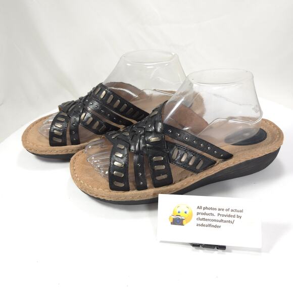 Clarks Artisan Casual Slide Open Toe Sandal Womens Size 9 80037 Black - Picture 1 of 9